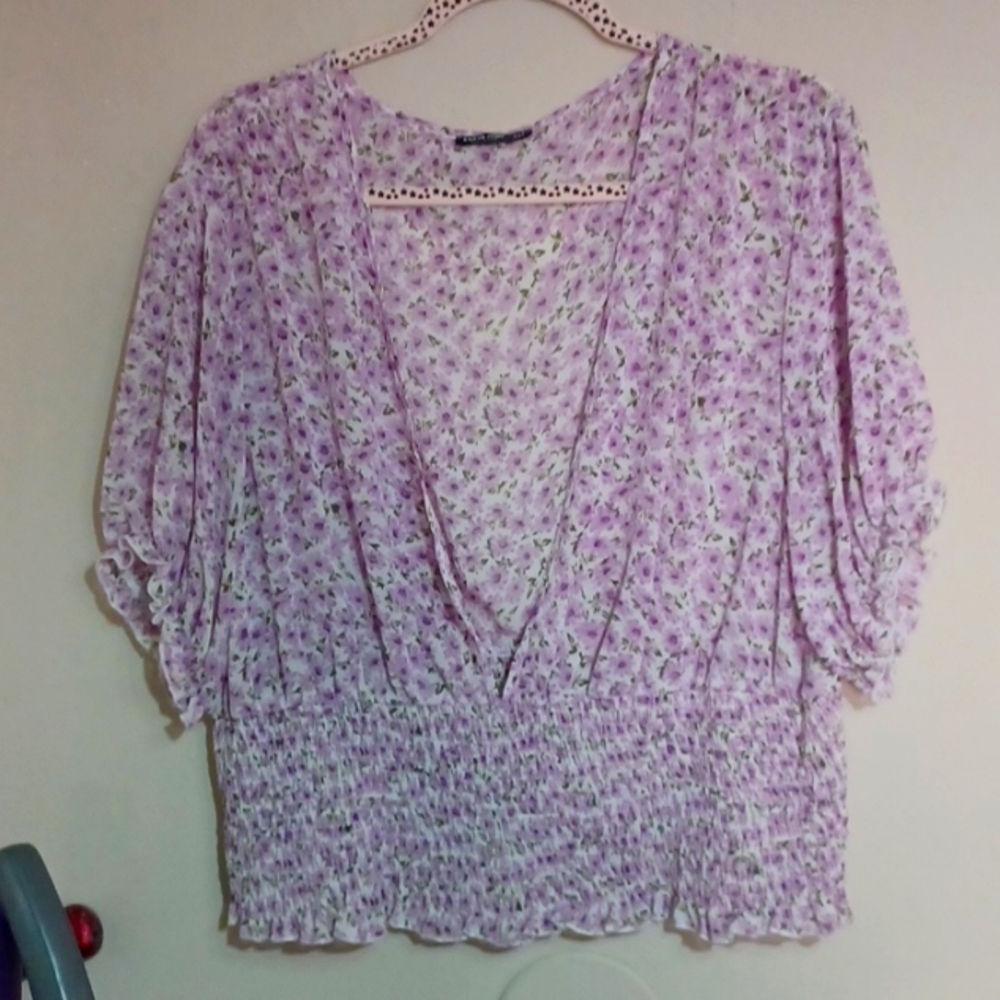 Cute sheer low cut v neck size 4x